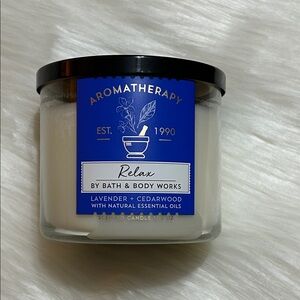 NEW Bath & Body Works 3 Wick Scented Candle Relax Lavender + Cedarwood